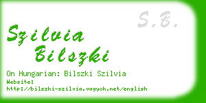 szilvia bilszki business card